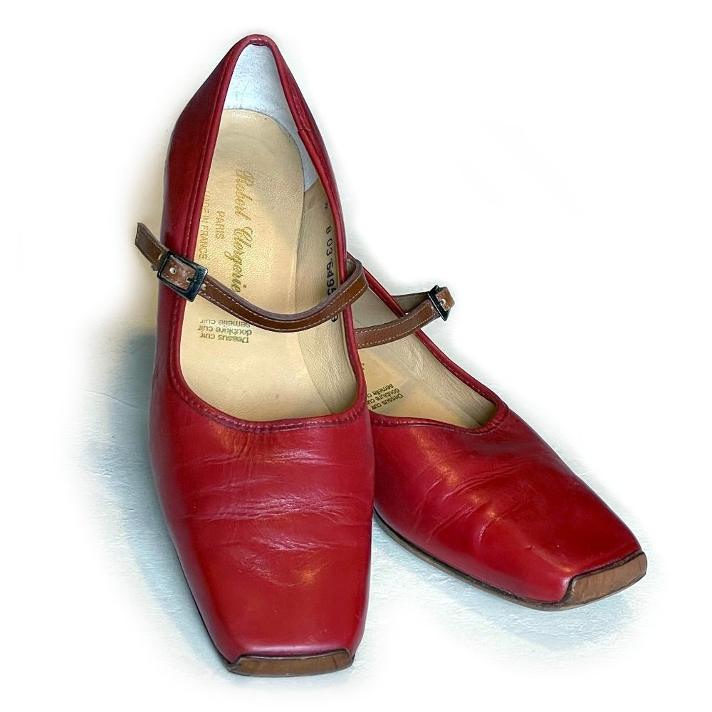 ROBERT CLERGERIE Vintage Square Toe Square Heel Mary Janes
